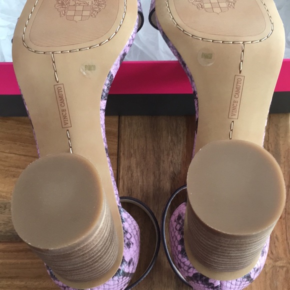 NIB Vince Camuto Mejorla Pink and Gray Heeled Sandals Brand New - Picture 7 of 9